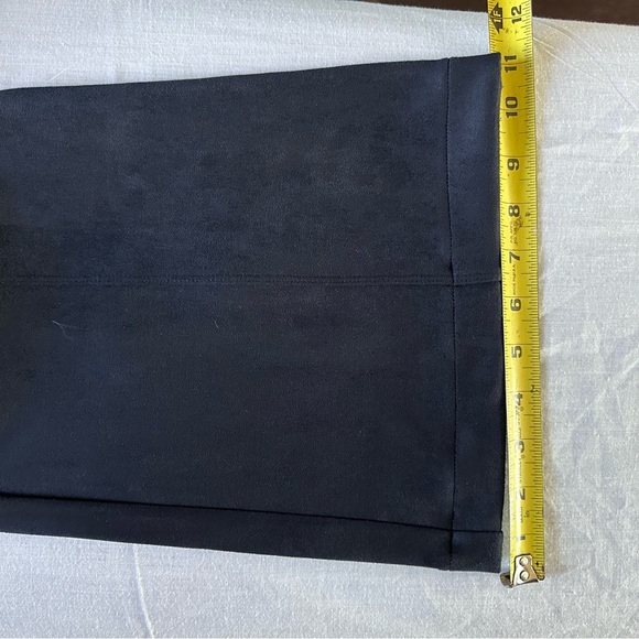 SPANX Navy Faux Suede Flare Pants Pull On Stretch Bootcut Size L - Picture 12 of 12
